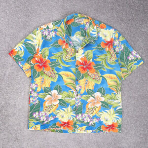 VTG Pacific Legend Hawaiian Floral Tropical Large Multicolor Short Sleeve Shirt